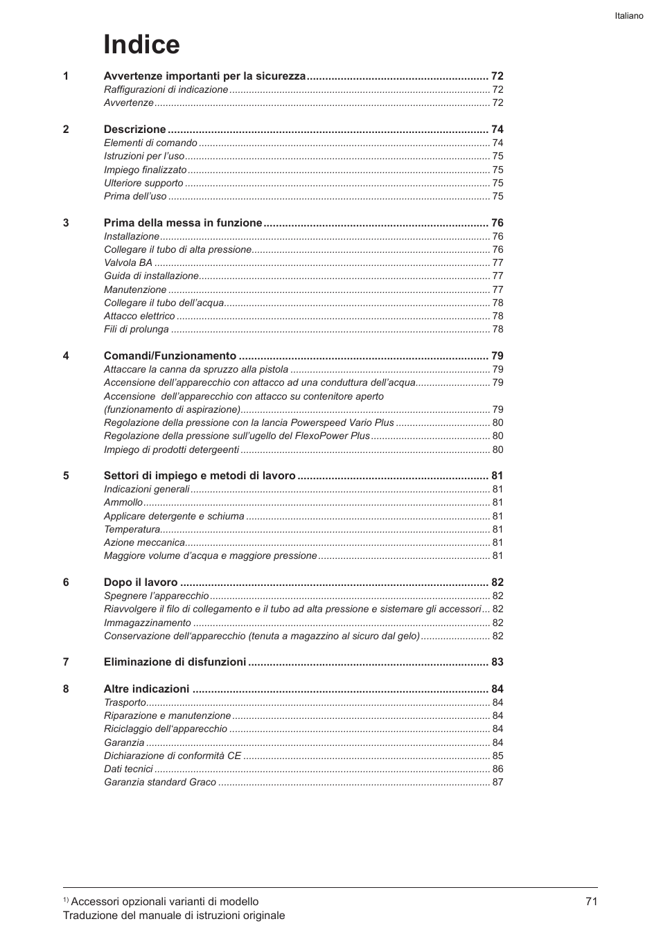 Indice | Graco AquaMax 2335E User Manual | Page 71 / 376