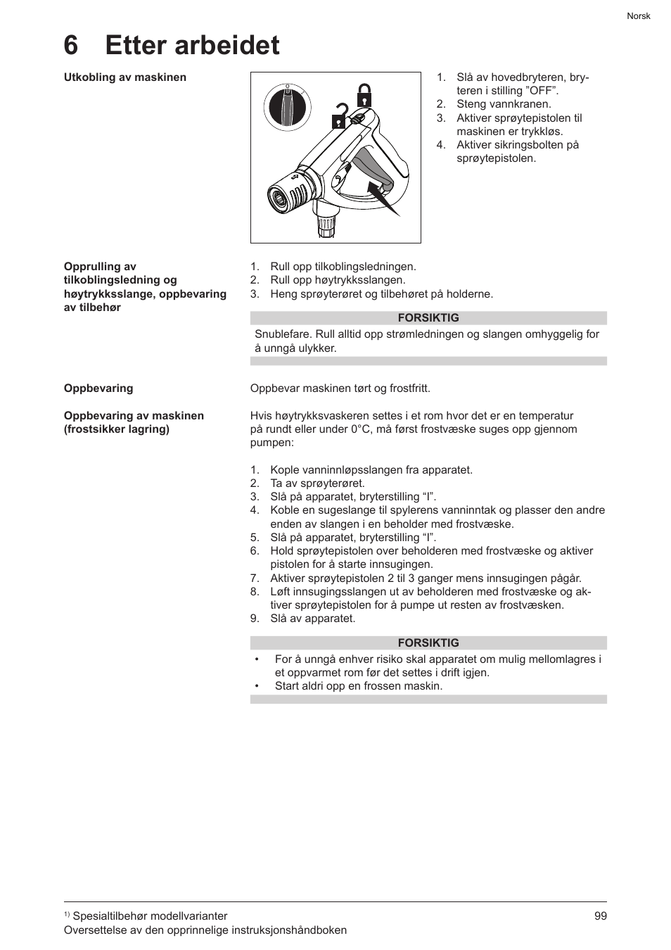 6 etter arbeidet | Graco AquaMax 2335E User Manual | Page 99 / 376