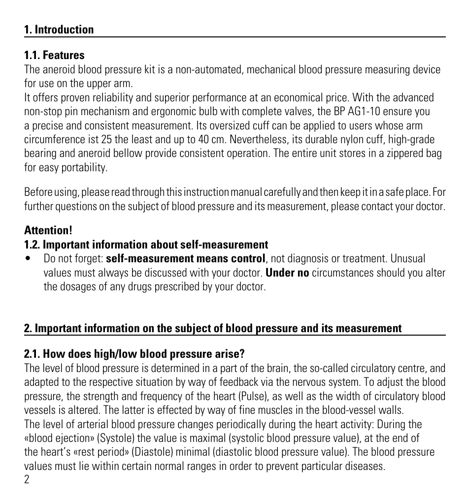 Microlife AG1-10 User Manual | Page 5 / 68