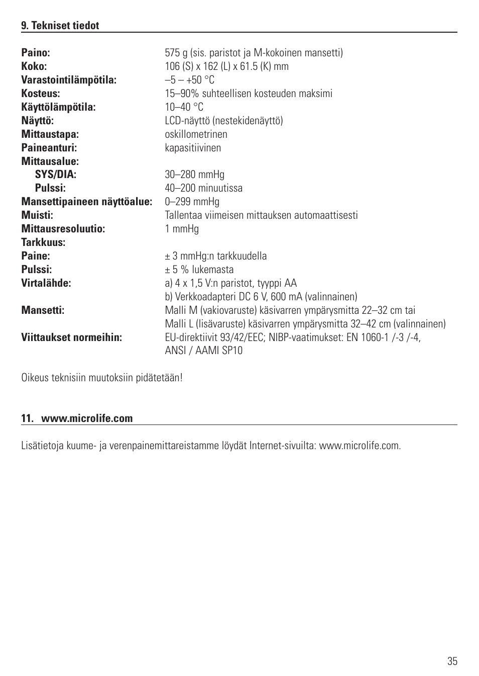 Microlife BP 2BHO User Manual | Page 38 / 50