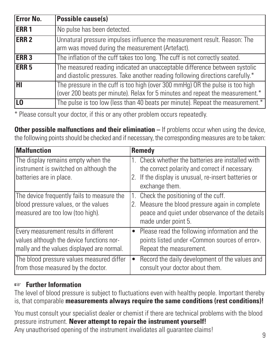 Microlife BP 3BEO-4 User Manual | Page 12 / 50