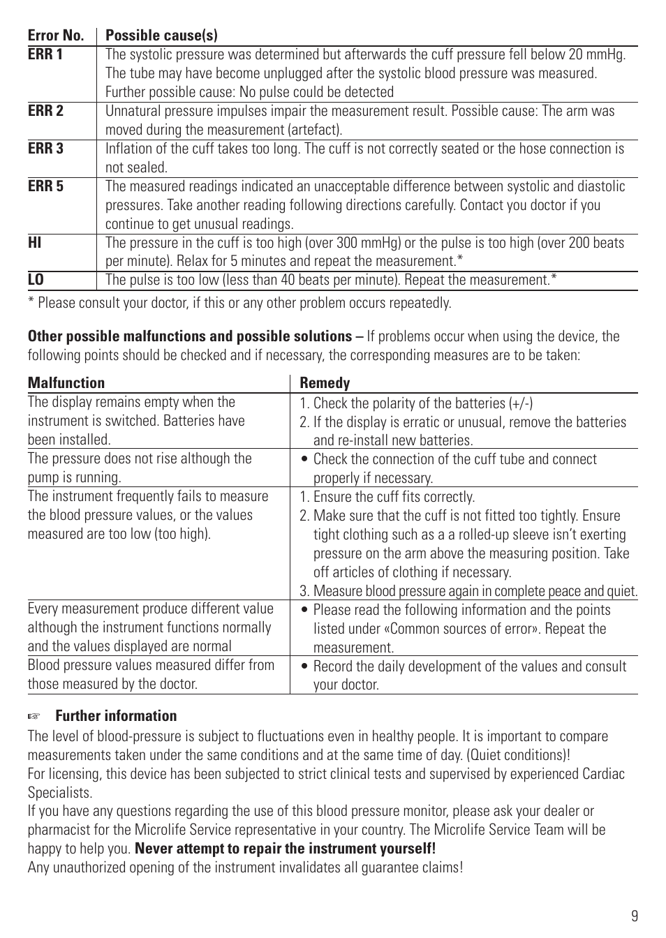 Microlife BP 3BTO-AP User Manual | Page 12 / 48