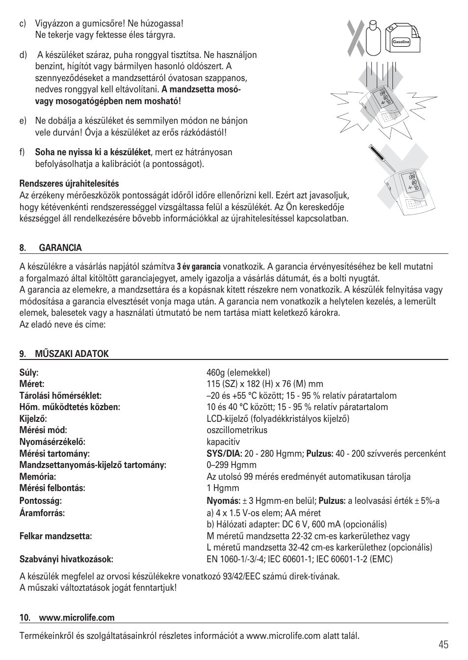 Microlife BP 3BTO-AP User Manual | Page 48 / 48