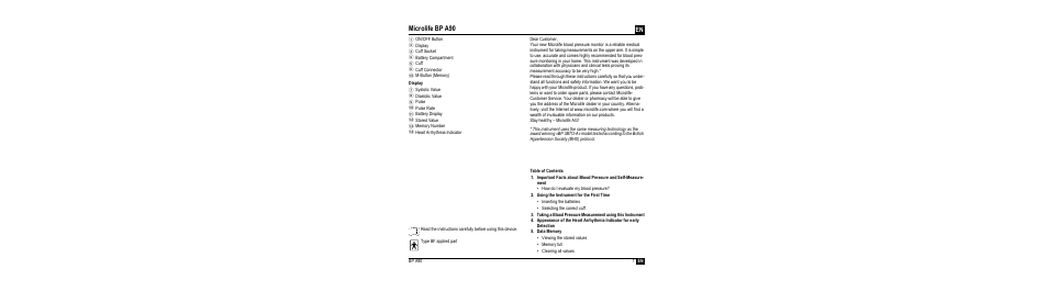 Microlife bp a90 | Microlife BP A90-30 User Manual | Page 3 / 37