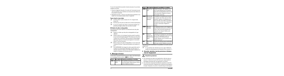 Types de pile et procédure, Utilisation de piles rechargeables, Messages d'erreurs | M sécurité et protection | Microlife BP A80 User Manual | Page 14 / 107