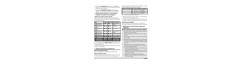 Cómo he de evaluar mi presión arterial, Usando el dispositivo por primera vez, Active las baterías insertadas | Elegir el brazalete correcto, Conectar la pera de inflado | Microlife BP A80 User Manual | Page 18 / 107