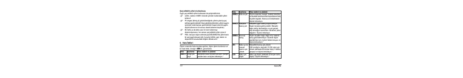 Arj edilebilir pillerin kullanælmasæ, Hata åletileri | Microlife BP A90 User Manual | Page 124 / 153