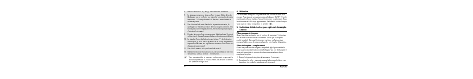 Mémoire, Piles presque déchargées, Piles déchargées - remplacement | Microlife BP A90 User Manual | Page 16 / 153