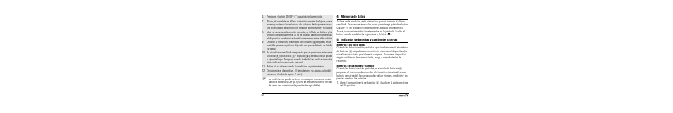 Memoria de datos, Indicador de baterías y cambio de baterías, Baterías con poca carga | Baterías descargadas - cambio | Microlife BP A90 User Manual | Page 24 / 153