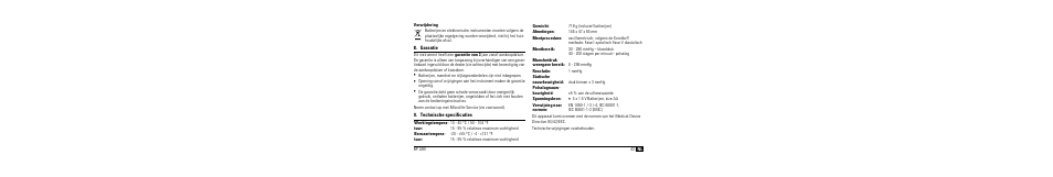 Verwijdering, Garantie, Technische specificaties | Microlife BP A90 User Manual | Page 45 / 153