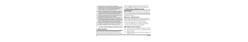 Messwertspeicher, Batterieanzeige und batteriewechsel, Batterien bald leer | Batterien leer - batterie austausch, Welche batterien und was beachten | Microlife BP A90 User Manual | Page 50 / 153