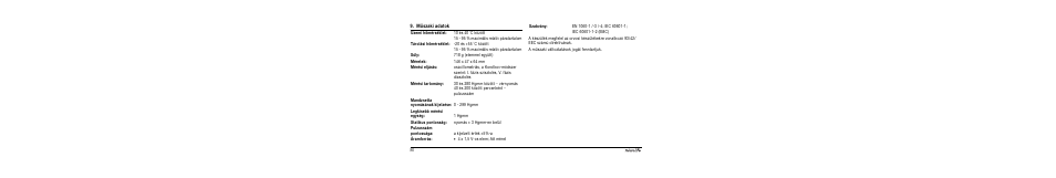 Mûszaki adatok | Microlife BP A90 User Manual | Page 82 / 153