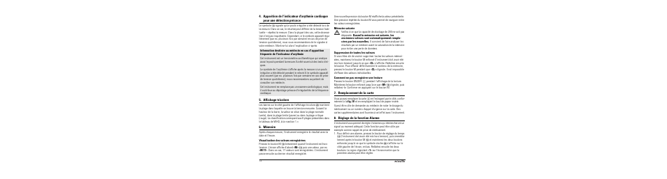 Affichage tricolore, Mémoire, Visualisation des valeurs enregistrées | Mémoire saturée, Suppression de toutes les valeurs, Comment ne pas enregistrer une lecture, Remplacement de la carte, Réglage de la fonction alarme | Microlife BP A100 Plus User Manual | Page 14 / 105