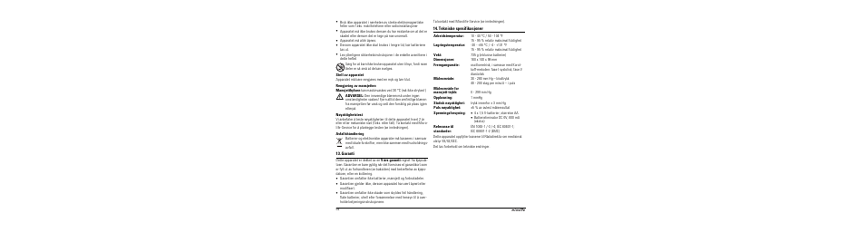Stell av apparatet, Rengjøring av mansjetten, Nøyaktighetstest | Avfallshåndtering, Garanti, Tekniske spesifikasjoner | Microlife BP A100 Plus User Manual | Page 56 / 105