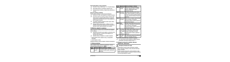 Kokiø reikia baterijø ir kaip jas pakeisti, Ákraunamø baterijø naudojimas, Maitinimo adapterio naudojimas | Klaidø prane²imai, M atsargumo priemonës bei sauga | Microlife BP A100 Plus User Manual | Page 71 / 105