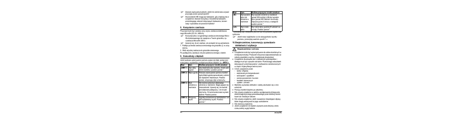 Korzystanie z zasilacza, Komunikaty o błędach, M bezpieczeństwo i ochrona | Microlife BP A100 User Manual | Page 44 / 105
