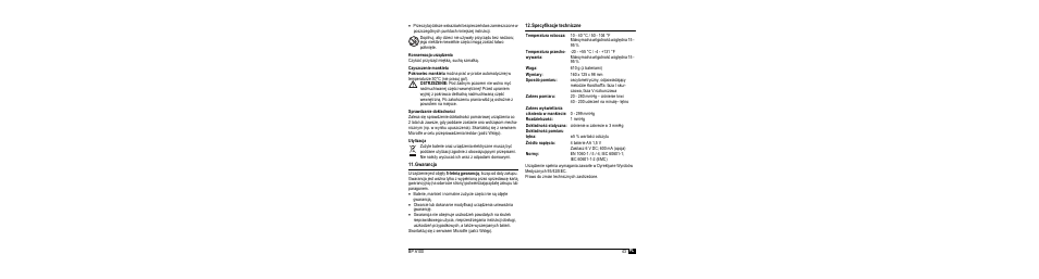 Konserwacja urządzenia, Czyszczenie mankietu, Sprawdzanie dokładności | Utylizacja, Gwarancja, Specyfikacje techniczne | Microlife BP A100 User Manual | Page 45 / 105