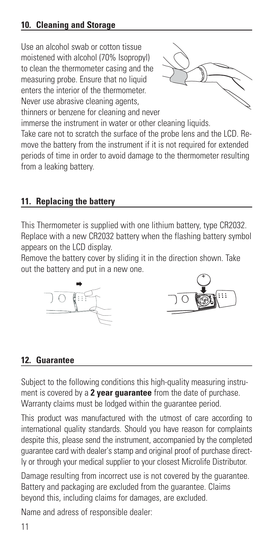 Microlife IR 1DE1 User Manual | Page 13 / 48