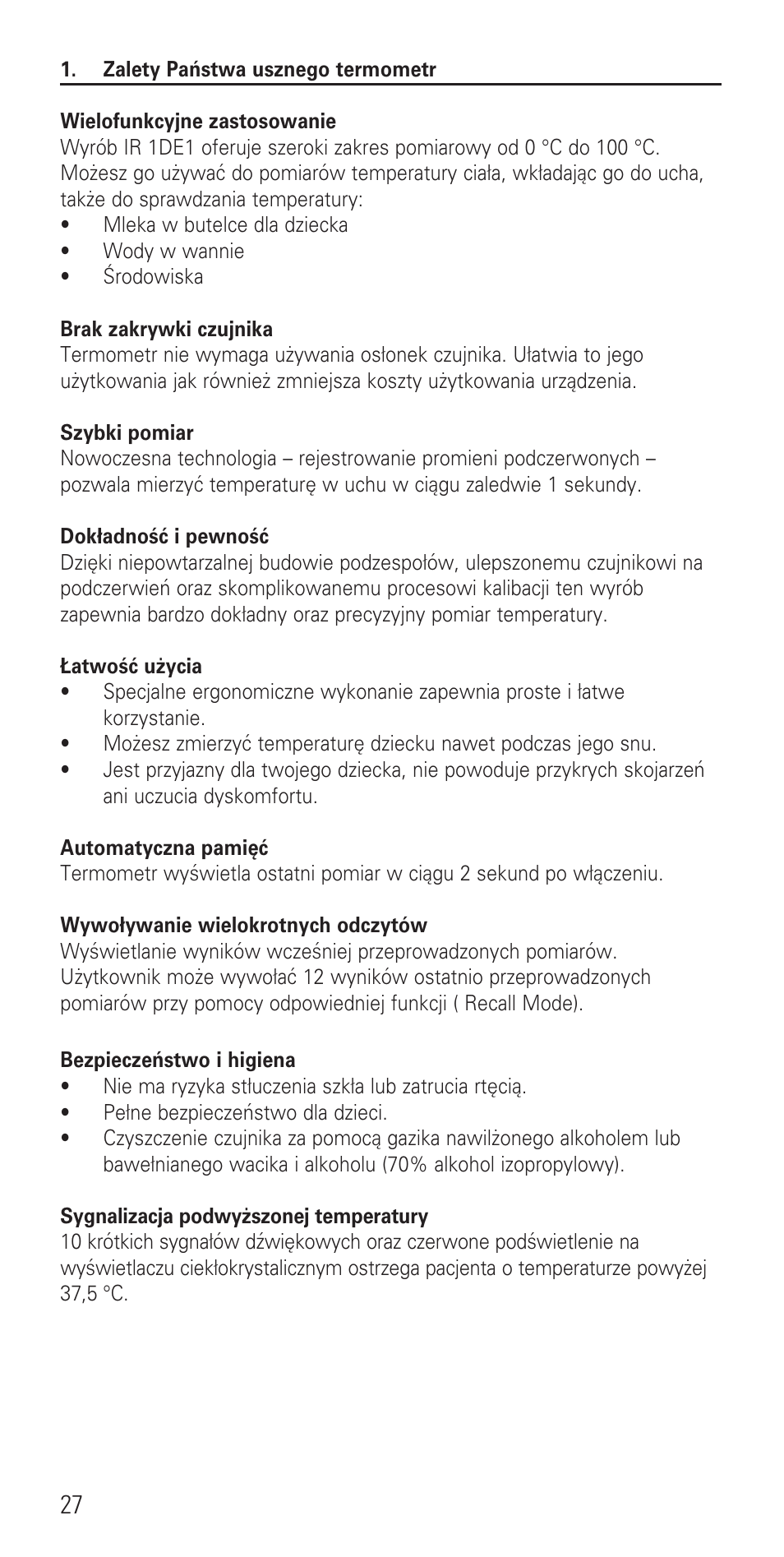 Microlife IR 1DE1 User Manual | Page 29 / 48