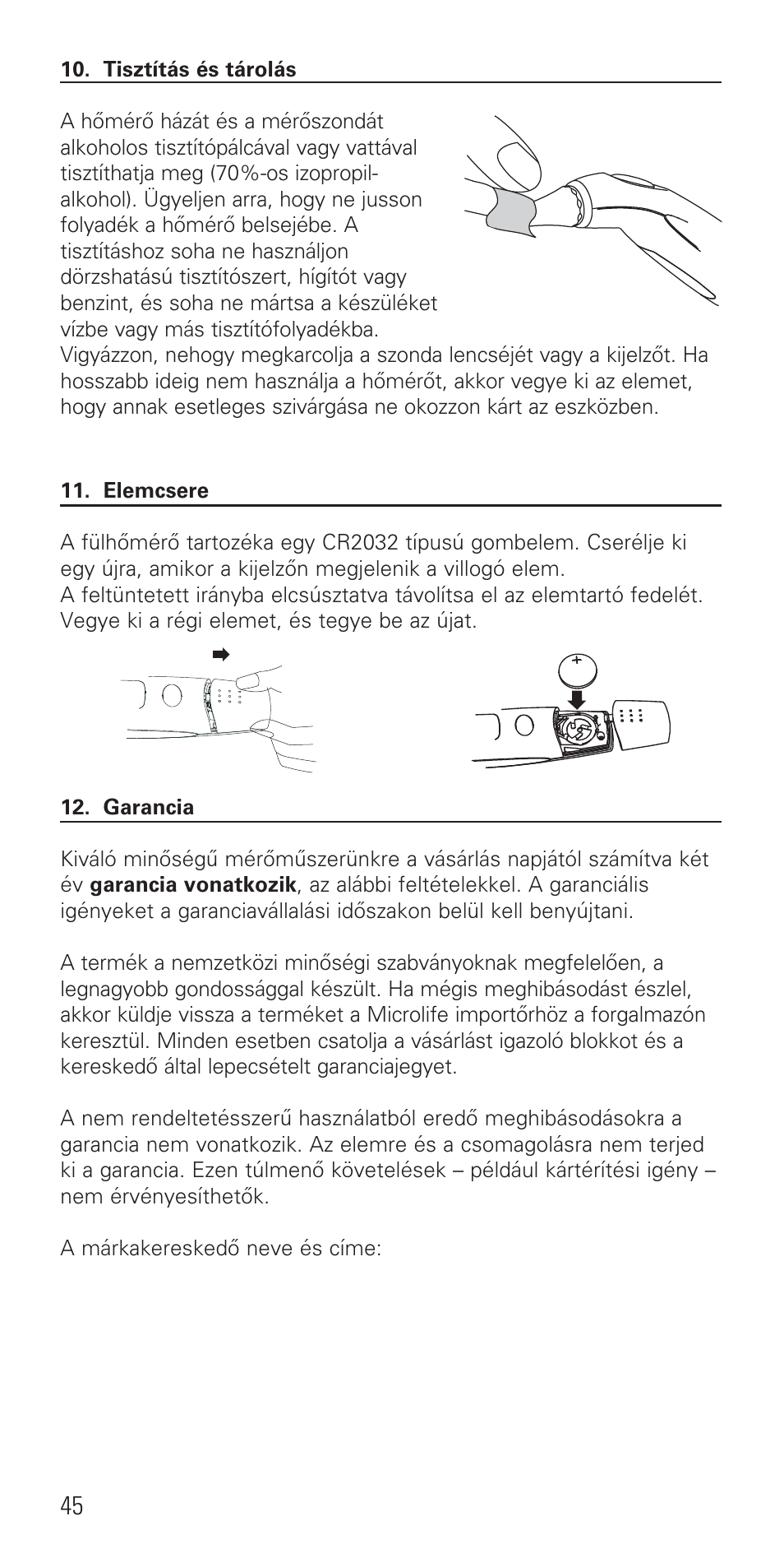 Microlife IR 1DE1 User Manual | Page 47 / 48