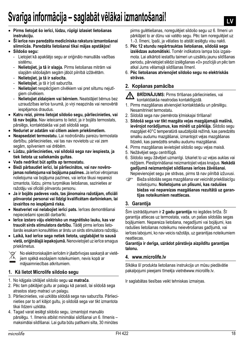 Microlife FH 422 User Manual | Page 19 / 26