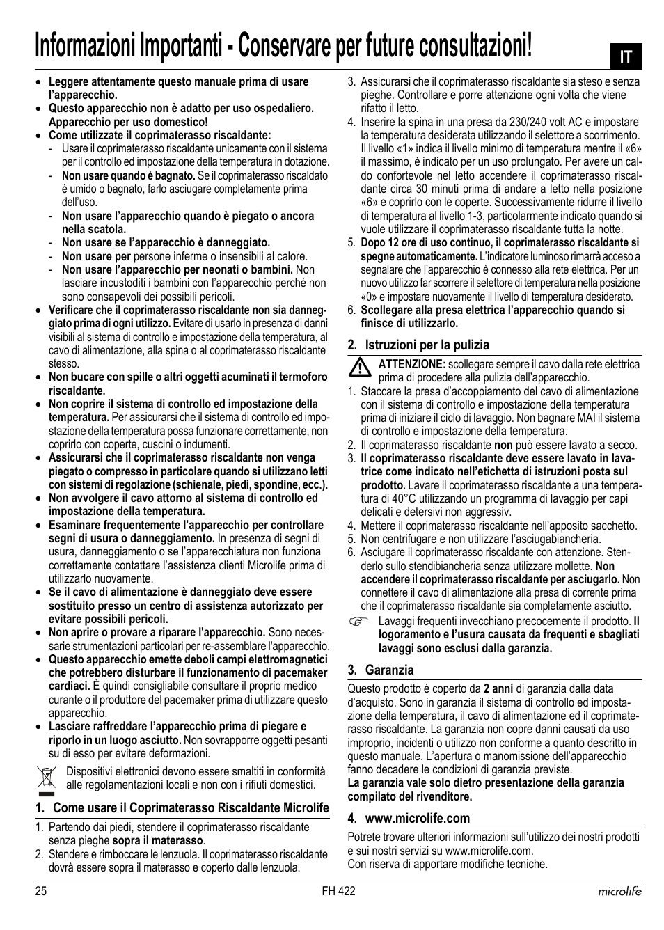 Microlife FH 422 User Manual | Page 26 / 26