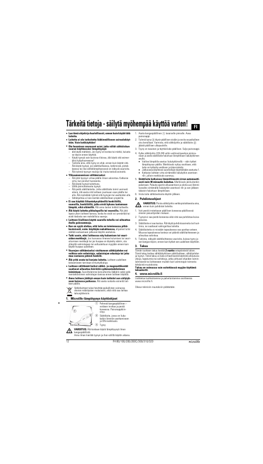 Microlife FH 300 User Manual | Page 12 / 26