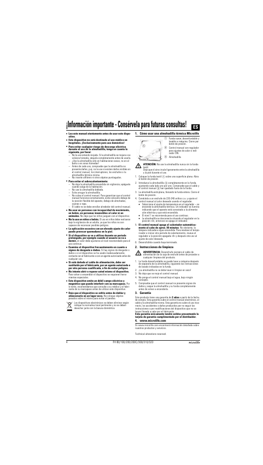 Microlife FH 300 User Manual | Page 4 / 26