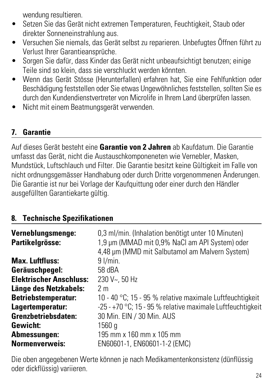 Microlife NEB 50 User Manual | Page 29 / 59