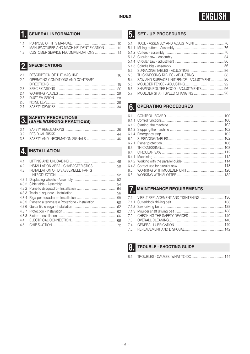 English | Jet Tools C30 User Manual | Page 4 / 147