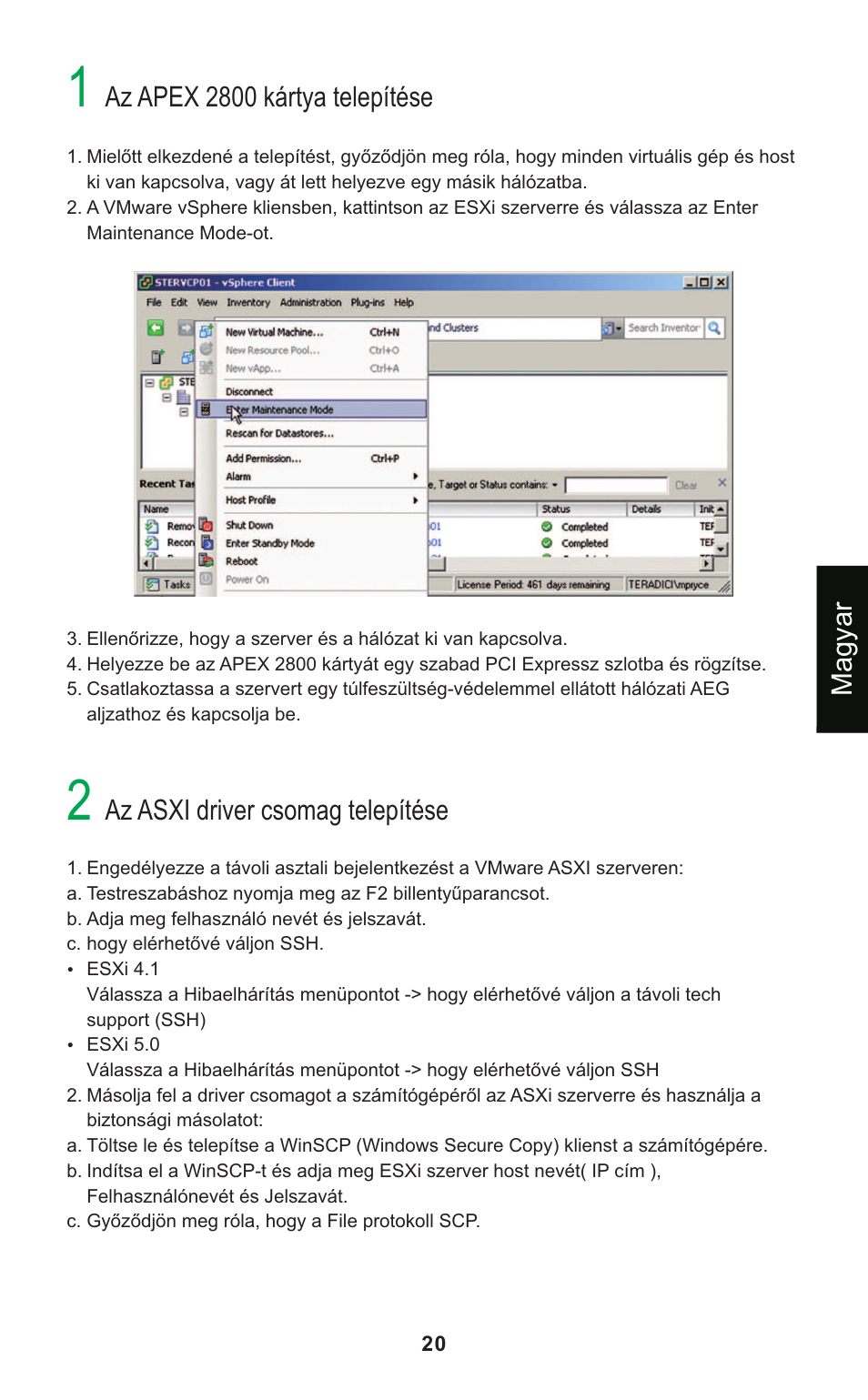 Az apex 2800 kártya telepítése, Az asxi driver csomag telepítése, Magyar | Leadtek Teradici APEX 2800 User Manual | Page 23 / 83