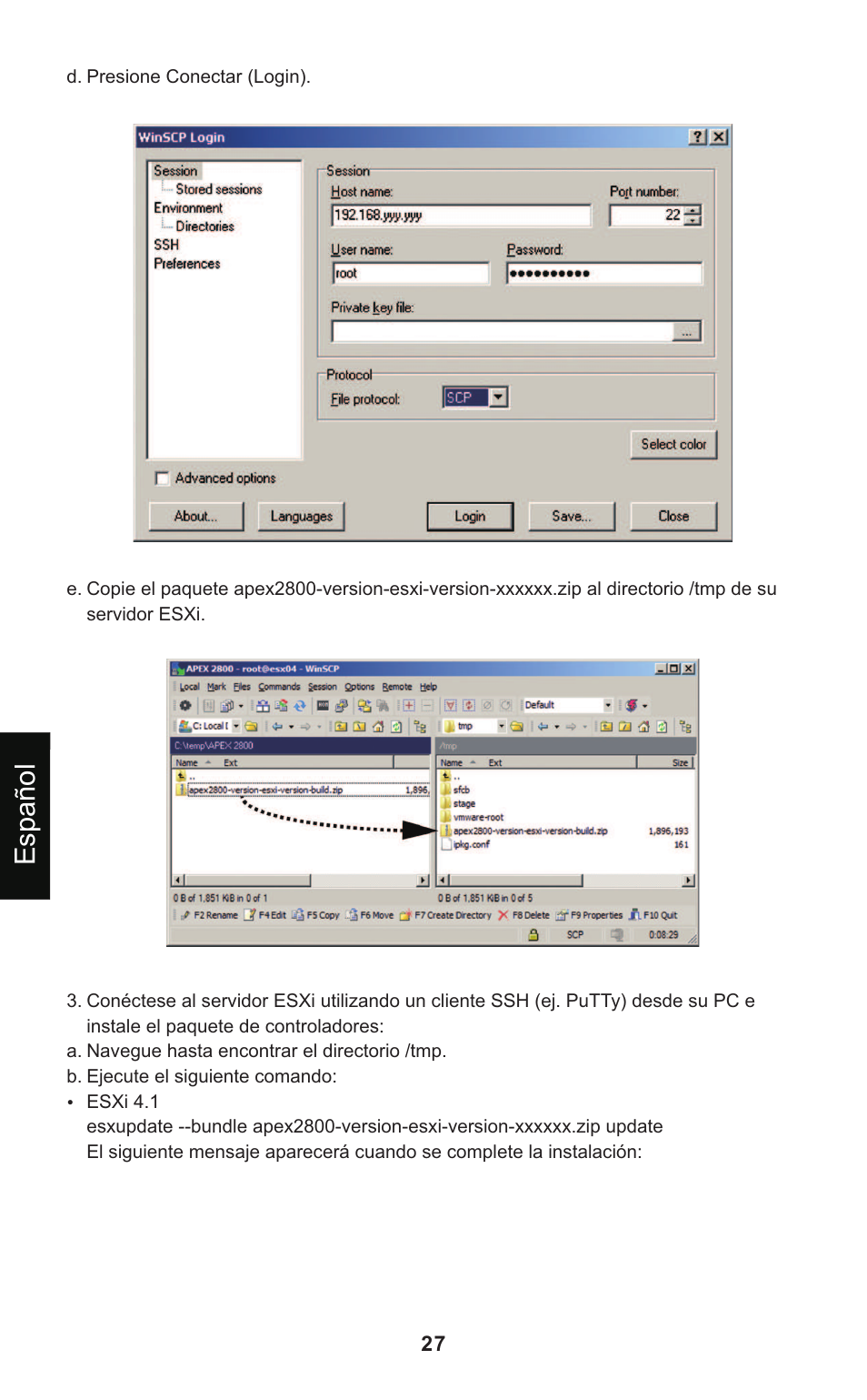 Español | Leadtek Teradici APEX 2800 User Manual | Page 30 / 83