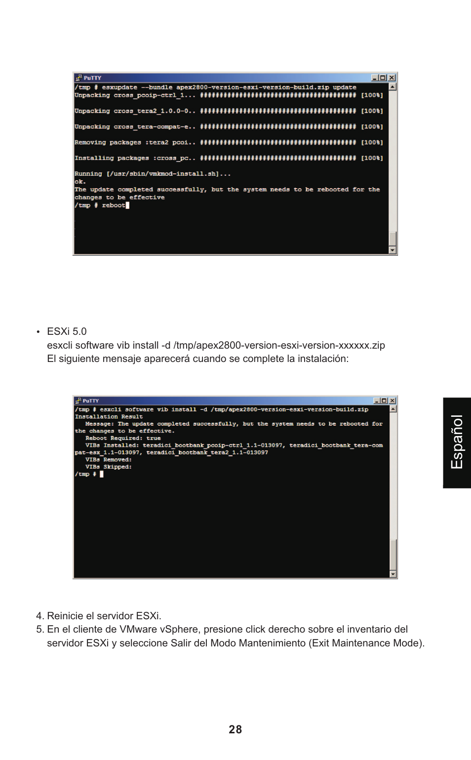 Español | Leadtek Teradici APEX 2800 User Manual | Page 31 / 83