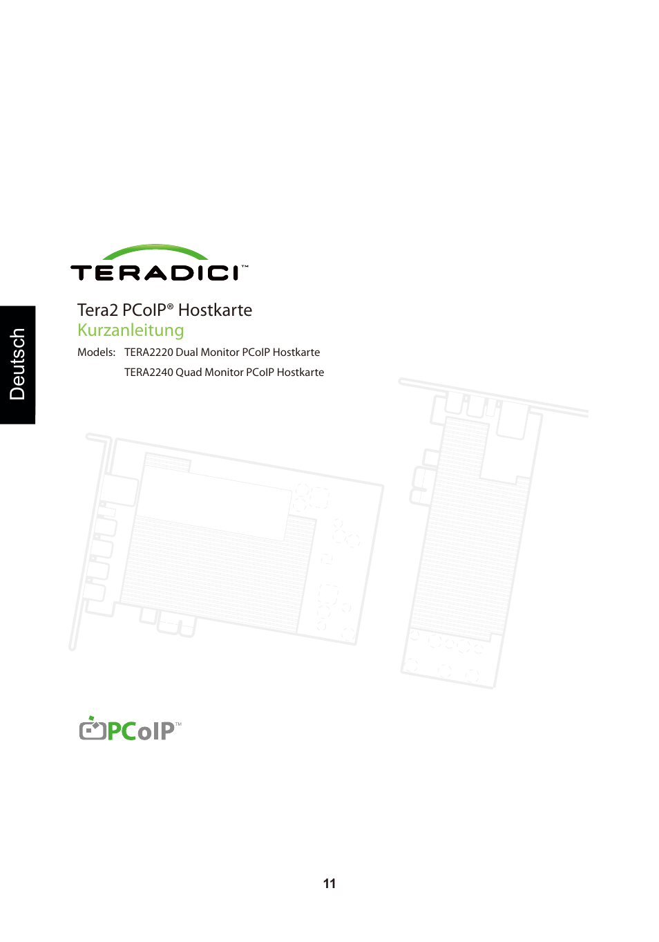 頁面 14, Deutsch, Tera2 pcoip® hostkarte kurzanleitung | Leadtek TERA2240 Host Card User Manual | Page 14 / 69