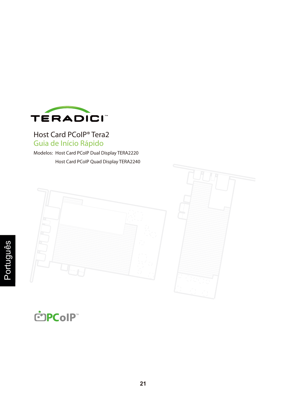 頁面 24, Português, Host card pcoip® tera2 guia de início rápido | Leadtek TERA2240 Host Card User Manual | Page 24 / 69