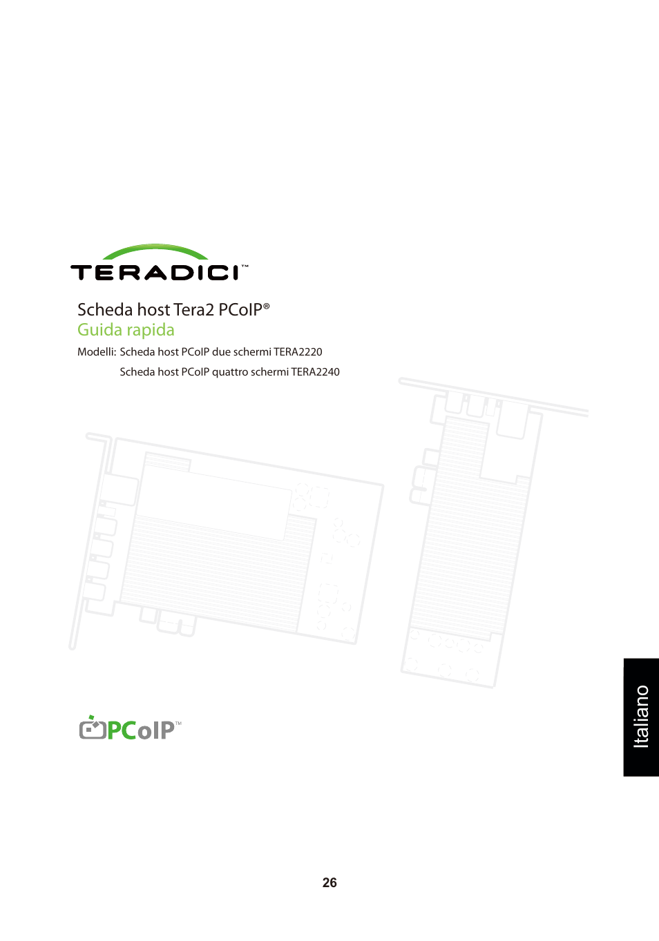 頁面 29, Italiano, Scheda host tera2 pcoip® guida rapida | Leadtek TERA2240 Host Card User Manual | Page 29 / 69