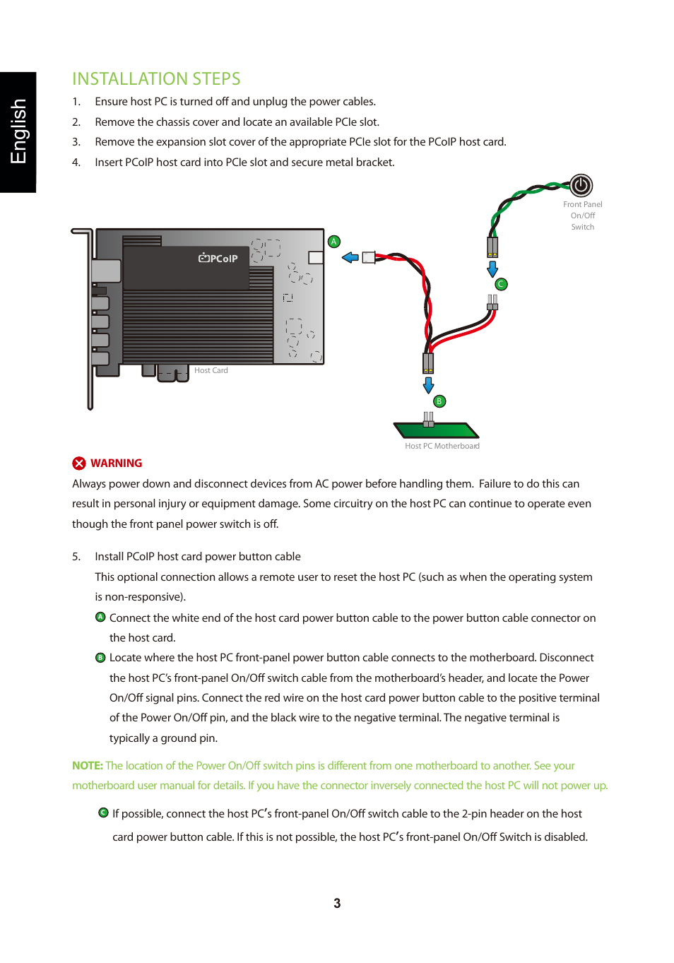 頁面 6, English, Installation steps | Leadtek TERA2240 Host Card User Manual | Page 6 / 69