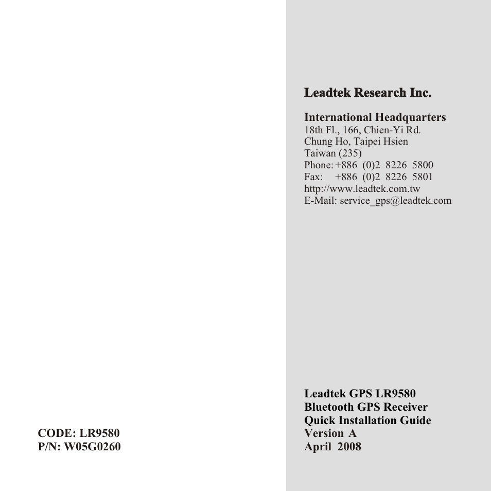 Leadtek LR9580 User Manual | Page 42 / 42