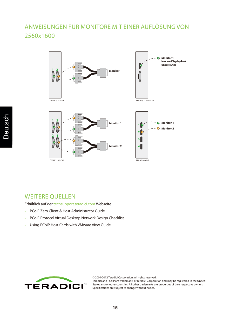 頁面 18, Deutsch, Weitere quellen | Leadtek TERA2321 Zero Client User Manual | Page 18 / 69