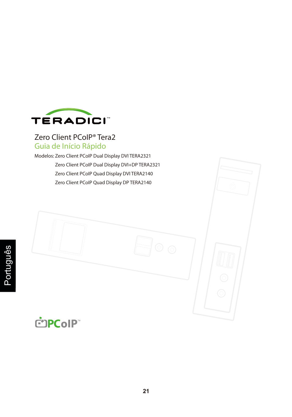 頁面 24, Português, Zero client pcoip® tera2 guia de início rápido | Leadtek TERA2321 Zero Client User Manual | Page 24 / 69