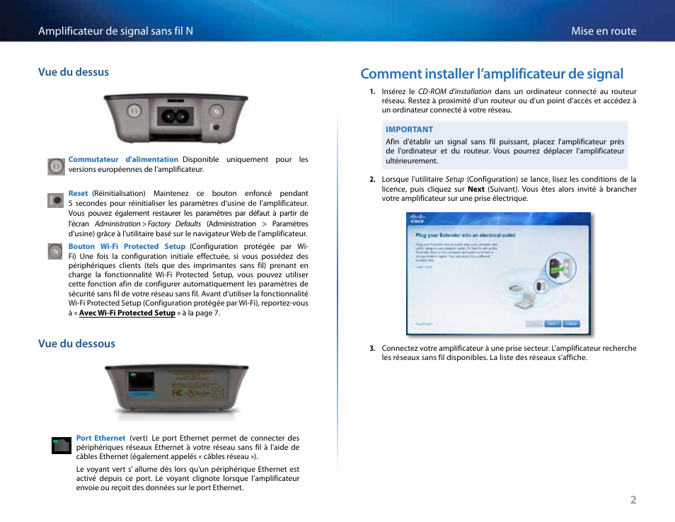 Comment installer l’amplificateur de signal, Vue du dessous | Linksys RE2000 User Manual | Page 168 / 457