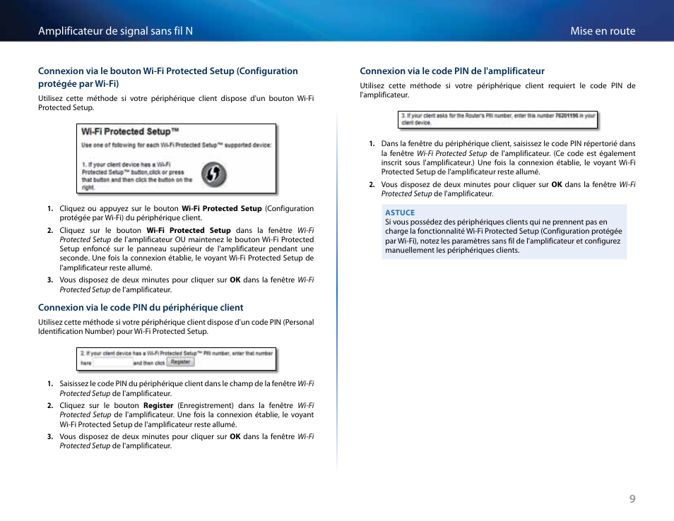 9mise en route amplificateur de signal sans fil n | Linksys RE2000 User Manual | Page 175 / 457