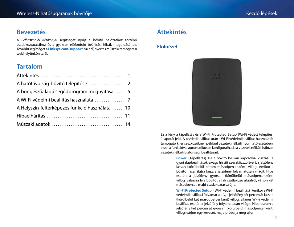 Bevezetés, Tartalom, Áttekintés | Linksys RE2000 User Manual | Page 201 / 457