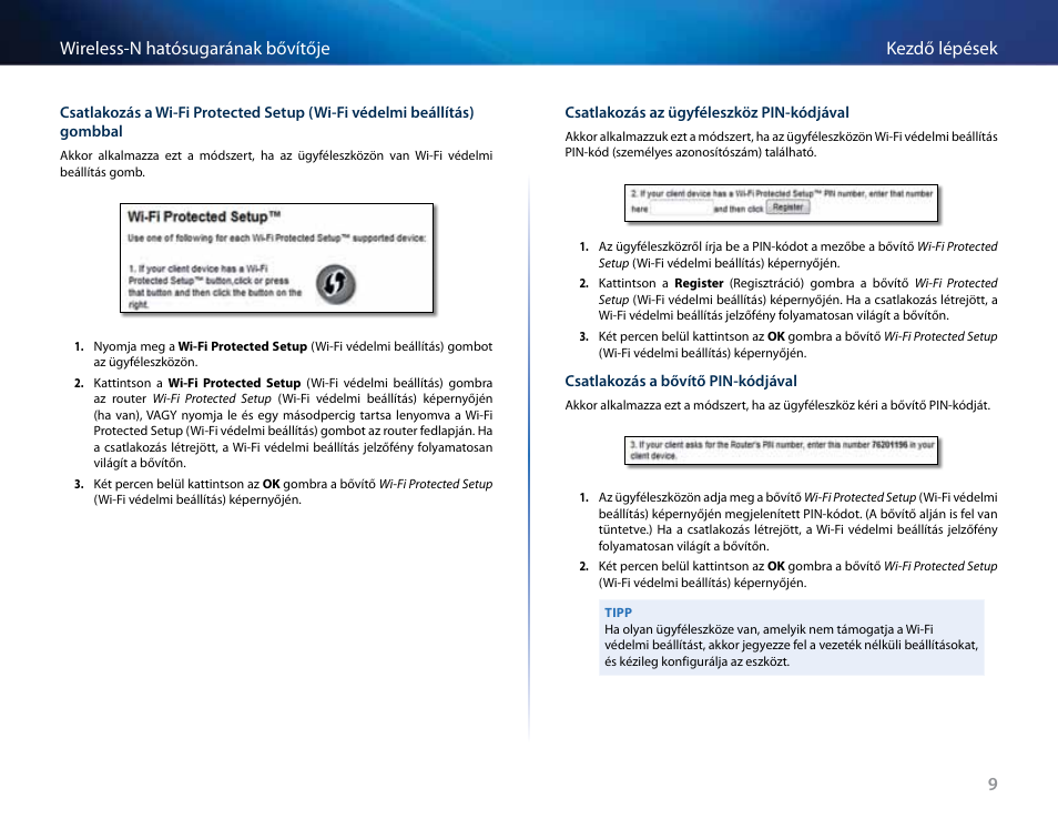 9kezdő lépések wireless-n hatósugarának bővítője | Linksys RE2000 User Manual | Page 209 / 457