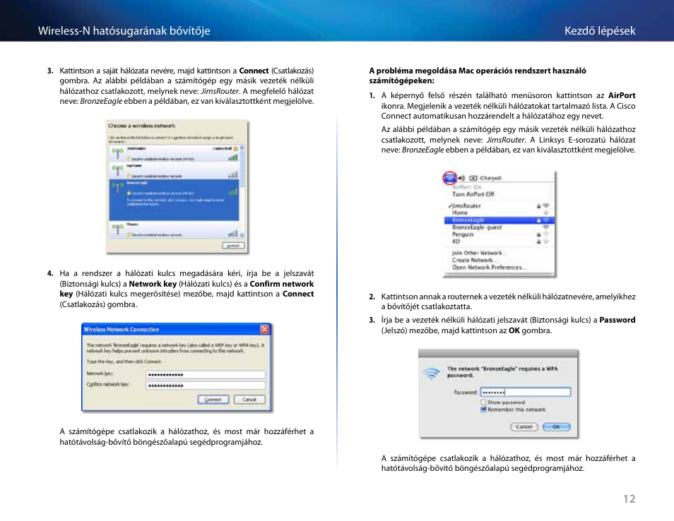 12 kezdő lépések wireless-n hatósugarának bővítője | Linksys RE2000 User Manual | Page 212 / 457