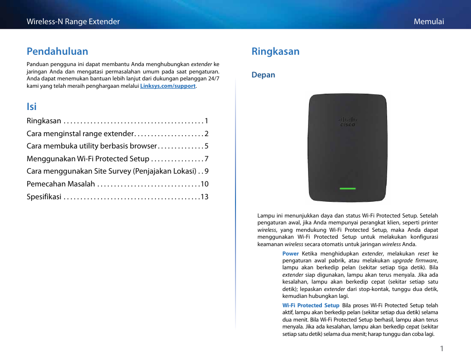 Pendahuluan, Ringkasan | Linksys RE2000 User Manual | Page 218 / 457