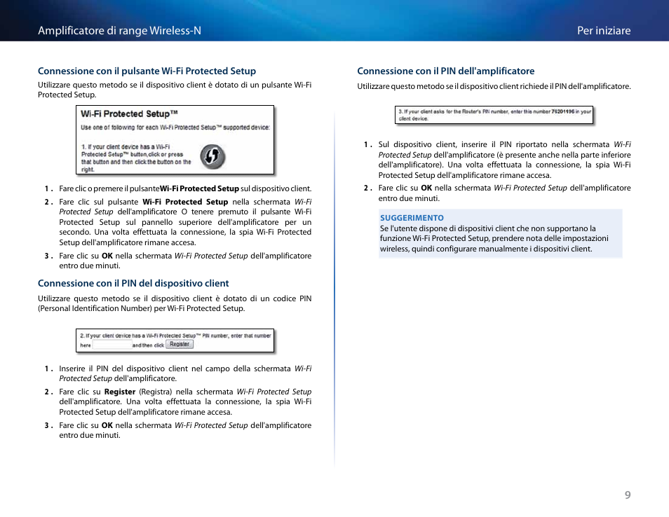 9per iniziare amplificatore di range wireless-n | Linksys RE2000 User Manual | Page 242 / 457