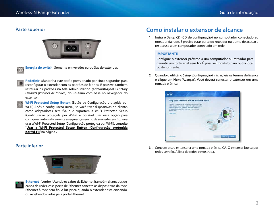 Como instalar o extensor de alcance | Linksys RE2000 User Manual | Page 316 / 457