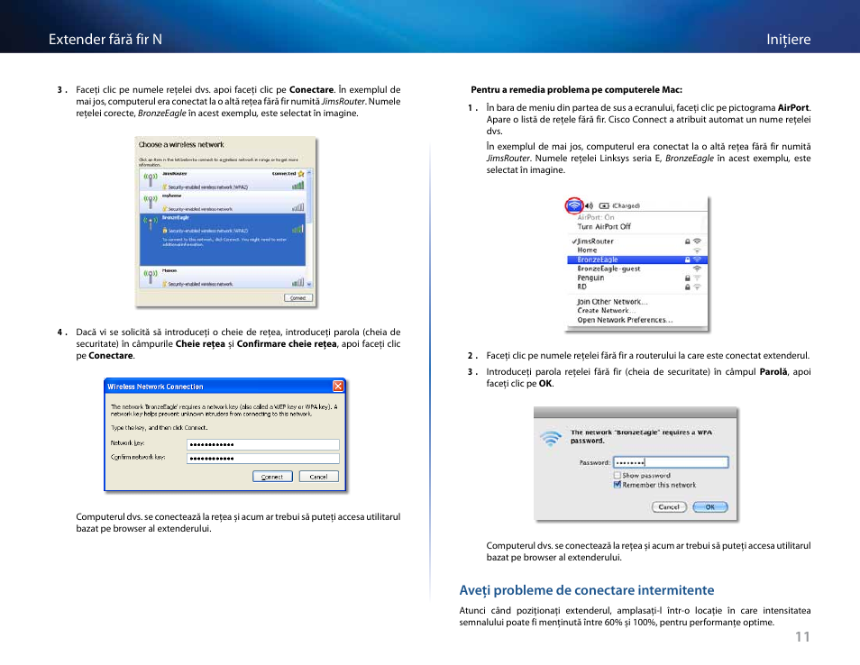 11 iniţiere extender fără fir n, Aveți probleme de conectare intermitente | Linksys RE2000 User Manual | Page 342 / 457