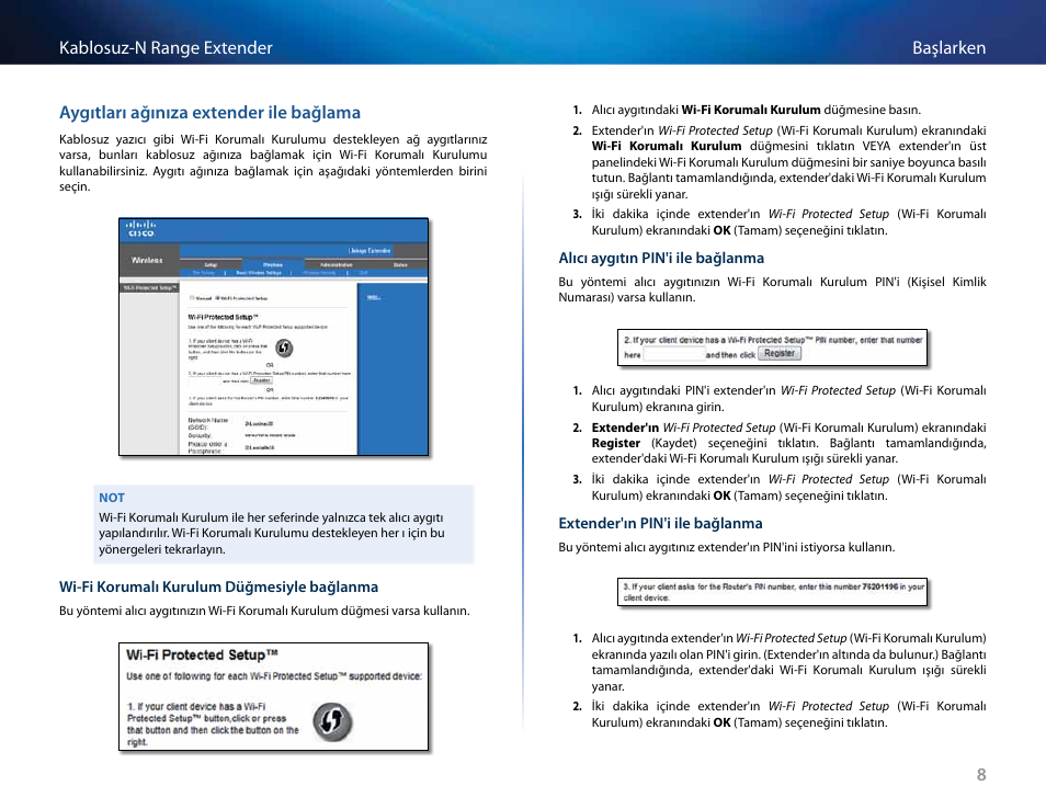 Aygıtları ağınıza extender ile bağlama | Linksys RE2000 User Manual | Page 419 / 457